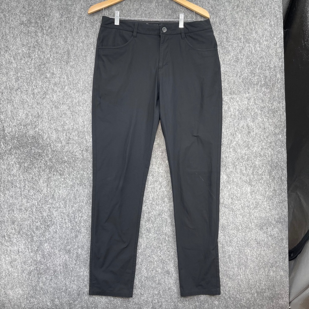 Vuori Meta Pants Mens 32 Black Technical Stretch 5-Pocket Tapered Trousers